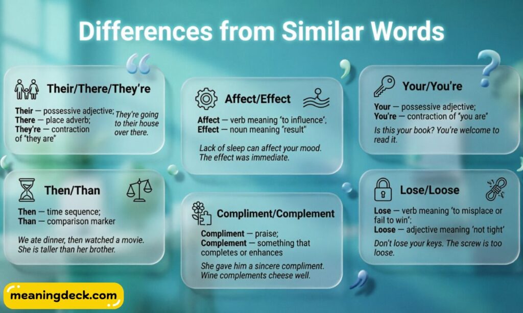 Differences from Similar Words