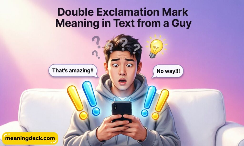 Double Exclamation Mark Meaning in Text from a Guy