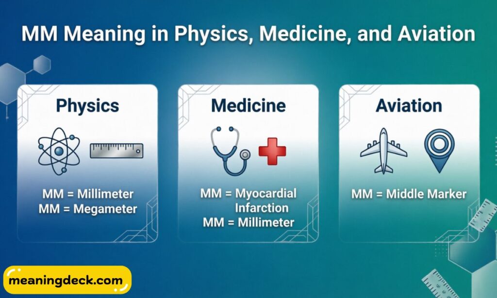 MM Meaning in Physics, Medicine, and Aviation
