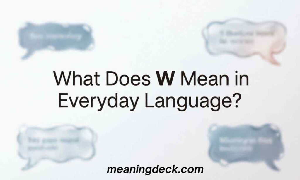 What Does W Mean in Everyday Language