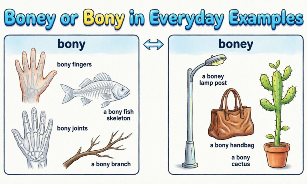 Boney or Bony in Everyday Examples