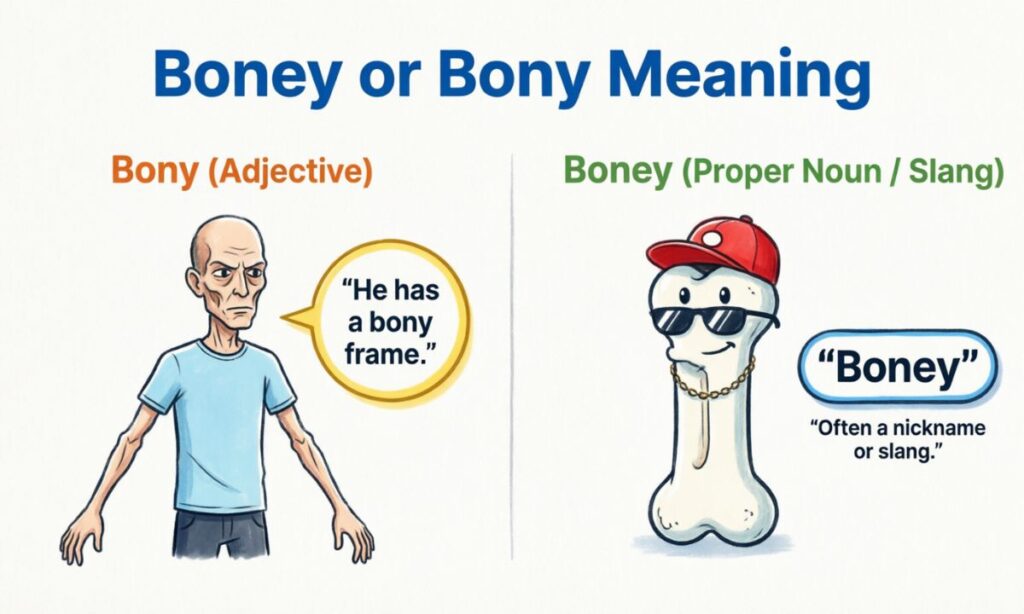 Boney or bony meaning