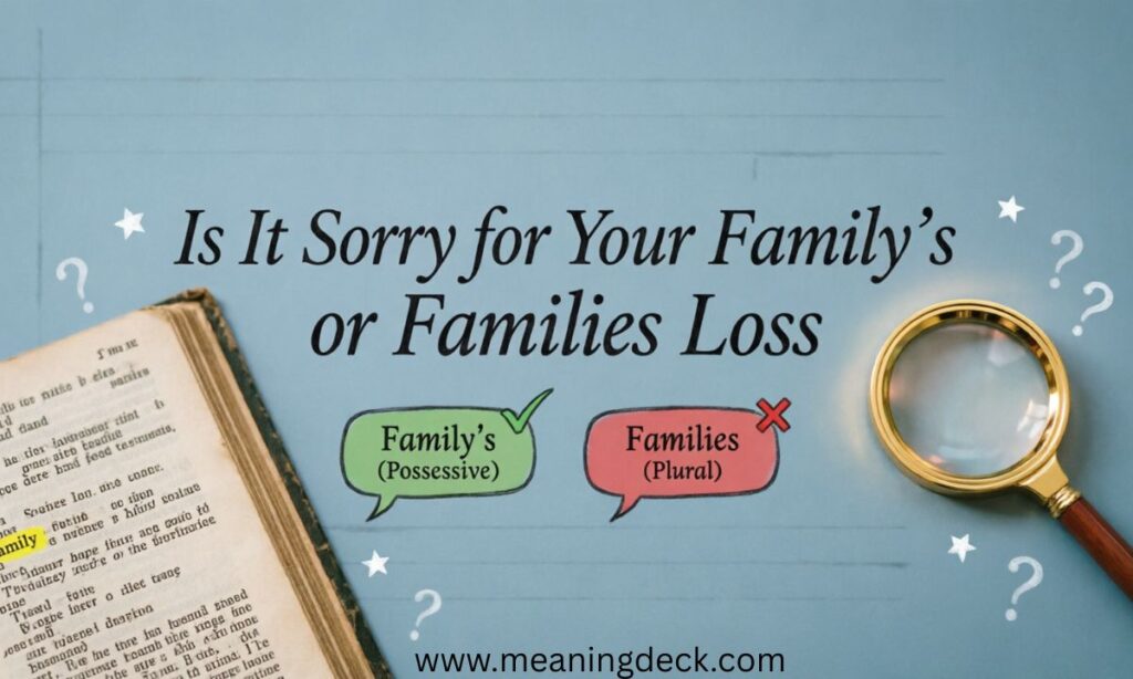 Is It Sorry for Your Family's or Families Loss