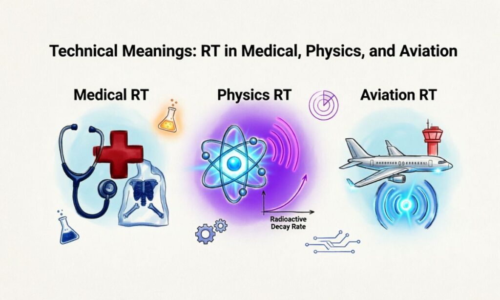 Technical Meanings RT in Medical, Physics, and Aviation
