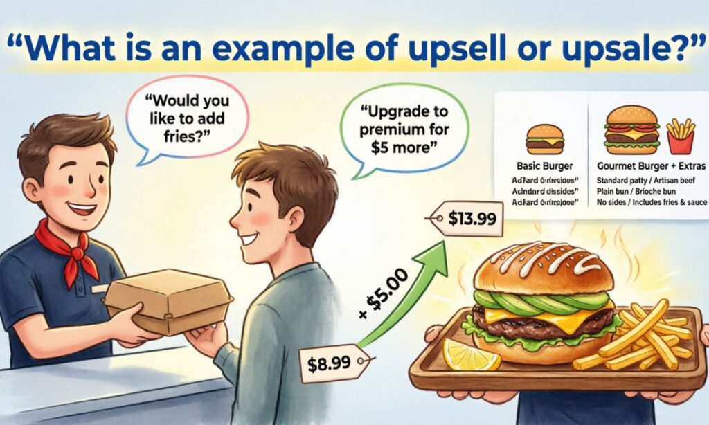 What is an example of upsell or upsale