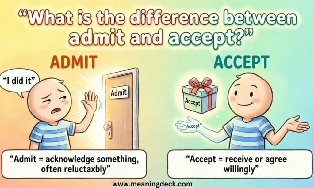 What is the difference between admit and accept