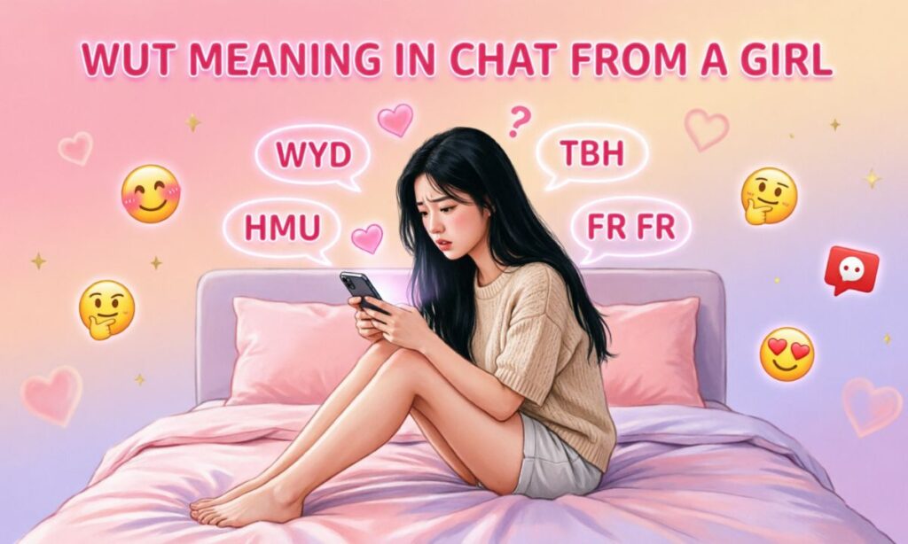 Wut meaning in chat from a Girl